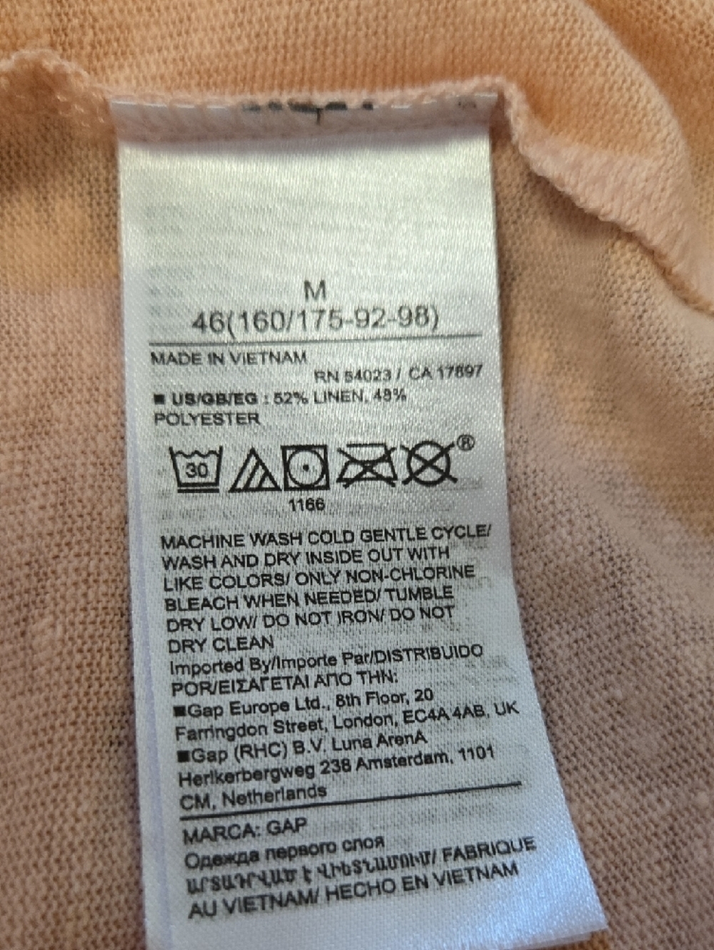 NWT- GAP Linen Blend  V-Neck T-Shirt Chaulk Pink Metallic - Picture 8 of 9